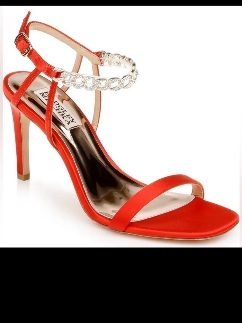 New Badgley Mischka Kai Ankle-Strap Sandal Red